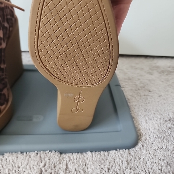 Jessica Simpson Leopard Catcher Suede Leather Wedge Booties - Picture 7 of 8